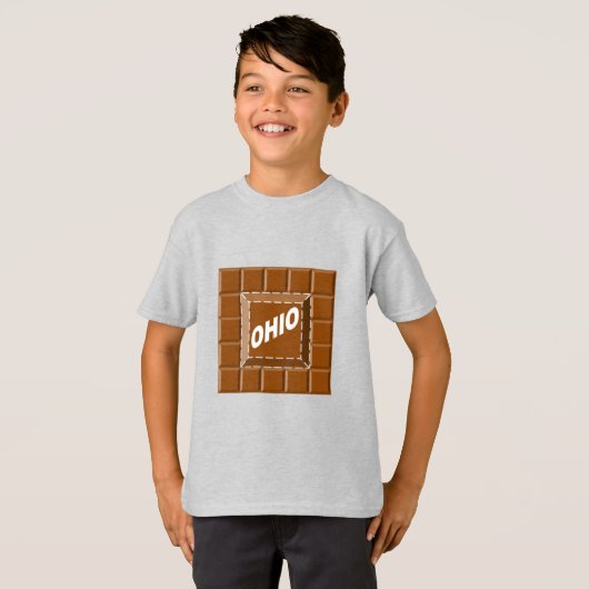 T-shirt Slim Kinderen CHOCOLAT OHIO (Voorkant volledig)