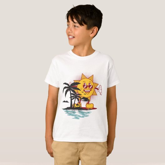 T-Shirt Smiling Summer Sun (Voorkant volledig)