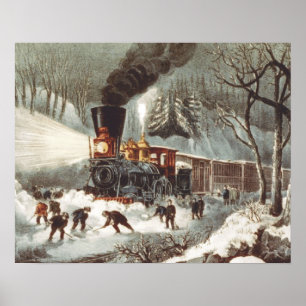T-SHIRT sneeuwtrein Poster