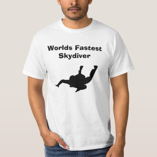 T-shirt 'snelste skydiver ter wereld' (Voorkant)