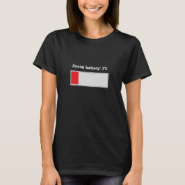 T-shirt 'Sociale Batterij 3%'