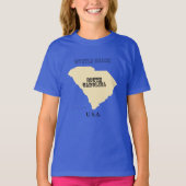 T-shirt - South Carolina Map met City (Voorkant)