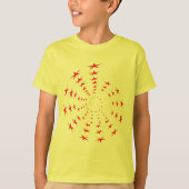 T-shirt - Spiralen van rode sterren (Voorkant)