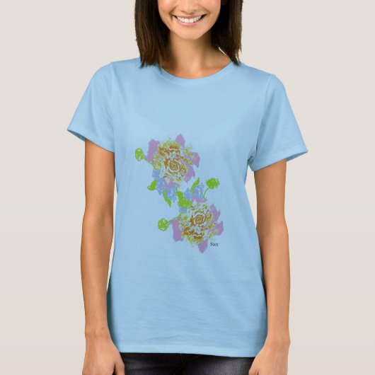 T-shirt: Spring Bouquet met Rozen T-shirt (Voorkant)