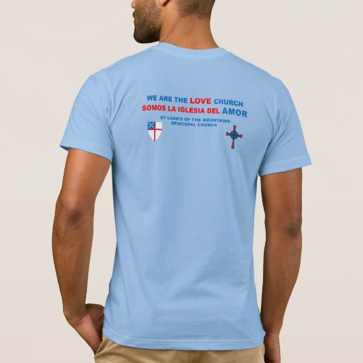 T-shirt St. Luke's Of The Mountains Waterverf-BLU (Achterkant)