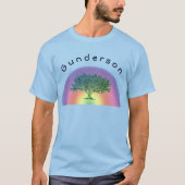 T-shirt - stamboom met naam en regenboog (Voorkant)