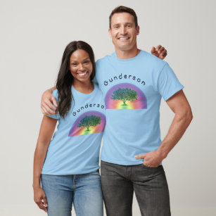 T-shirt - stamboom met naam en regenboog