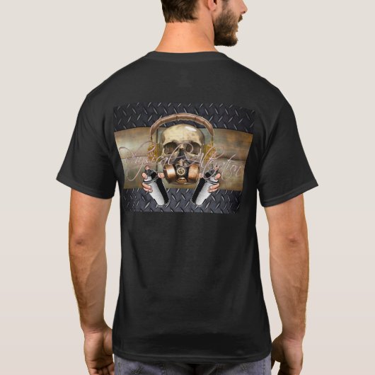 T-Shirt steampunk, graffitischedel (Achterkant)