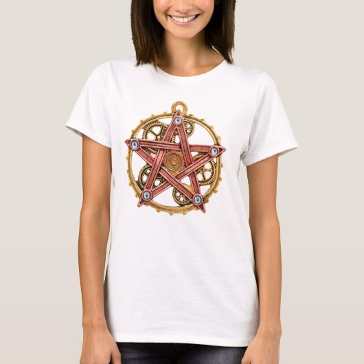 T-shirt Steampunk Pentagram Symbool (Voorkant)