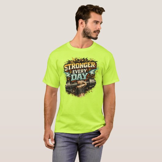 T-shirt 'Sterker elke dag' (Voorkant volledig)