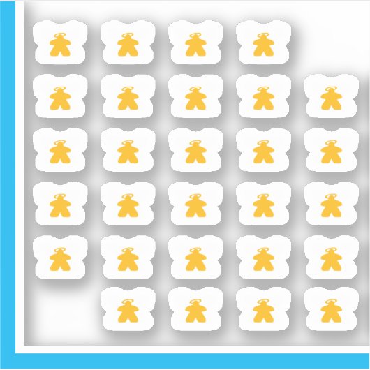 T-shirt Stickers - Angel Meeples (Voorkant)