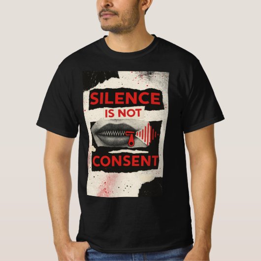 T-shirt 'Stilte Is Geen Toestemming' (Voorkant)