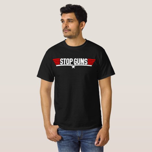 T-shirt "STOP PISTOLEN" (Voorkant volledig)