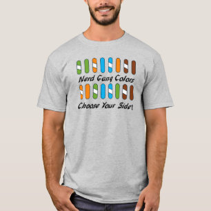 T-shirt -- strijd om bedradingsstandaarden