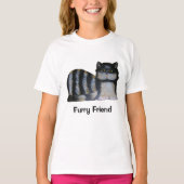 T-Shirt - Striped Cat Friend (Voorkant)
