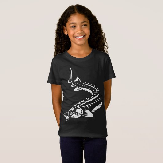 T-SHIRT-STURGEON FISH-LAKE STURGEON TRIBAL T-SHIRT (Voorkant volledig)