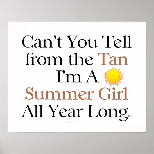 T-SHIRT Summer Girl Tan Poster (Voorkant)