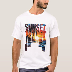 T-shirt "SUNSET" - Tropische zonsondergang met