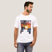 T-shirt "SUNSET" - Tropische zonsondergang met (Voorkant volledig)