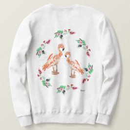 T-shirt / sweatshirt : Flamingos met wijn en Rozen