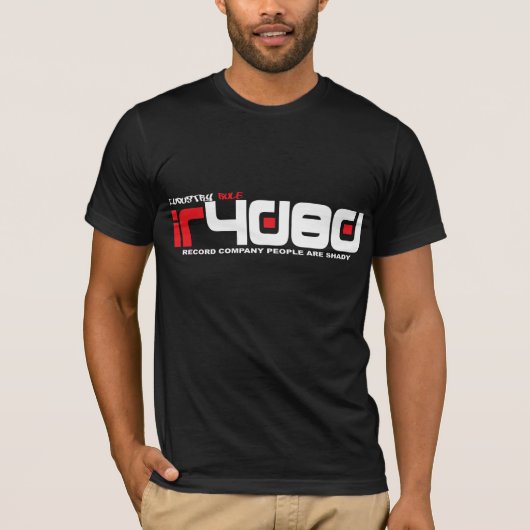 T-shirt T-shirt met industrielijn #4080 (zwart) (Voorkant)
