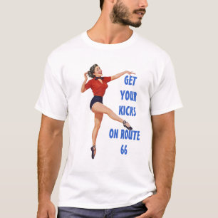 T-SHIRT T-SHIRT MET TERUGKEREN KIJKEN OP ROUTE 66