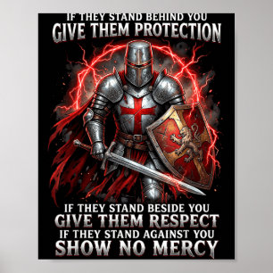 T-shirt Tempeliers Krijger Bescherming Respecteer Poster