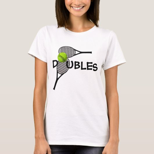 T shirt Tennis Ball Racket Doubles Team Game (Voorkant)