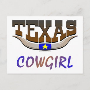 T-SHIRT Texas Cowgirl Briefkaart