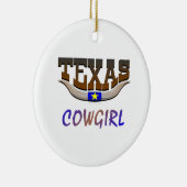 T-SHIRT Texas Cowgirl Keramisch Ornament (Rechts)