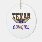 T-SHIRT Texas Cowgirl Keramisch Ornament (Links)