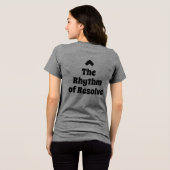 T-shirt 'The Rhythm of Resolve Intentional Living' (Achterkant volledig)