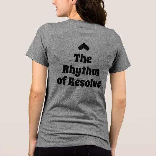T-shirt 'The Rhythm of Resolve Intentional Living' (Achterkant)