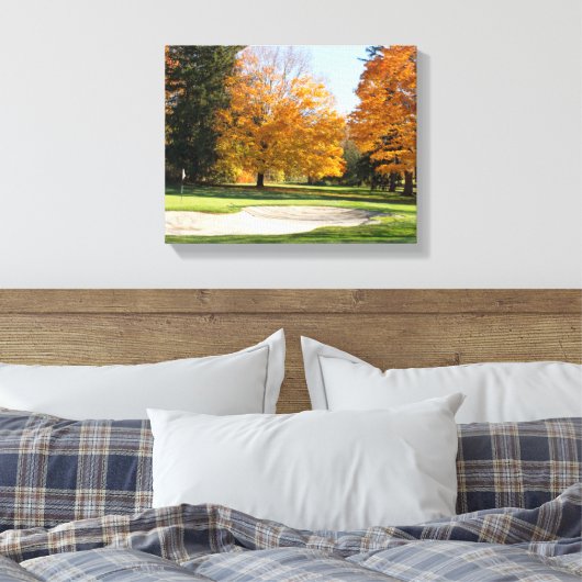 T-shirt Tijd in het najaar Canvas Afdruk (Insitu (Slaapkamer))