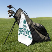 T-shirt Tijd met Happy Vaderdag Golf Towel Golfhanddoek (Groen)