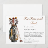 T-shirt tijd met papa bewerkbare Vaderdag Golffees Kaart (Voorkant / Achterkant)