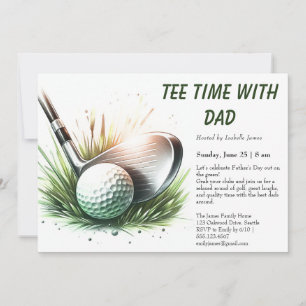 T-shirt tijd met papa bewerkbare Vaderdag Golffees Kaart