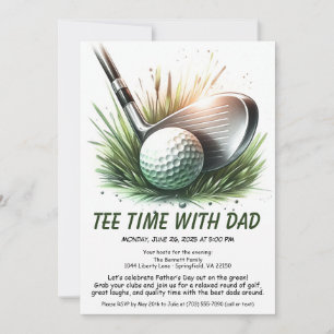 T-shirt tijd met papa bewerkbare Vaderdag Golffees Kaart