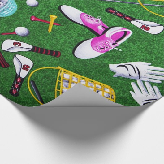 T-shirt Time Girly Golf Cadeaupapier (Hoek)
