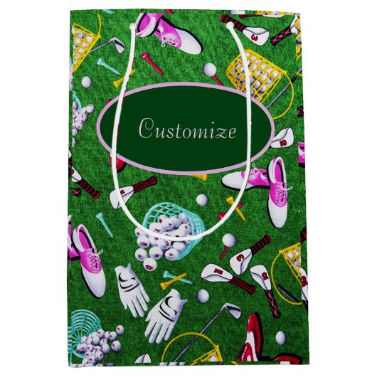 T-shirt Time Girly Golf Medium Cadeauzakje (Voorkant)