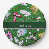 T-shirt Time Girly Golf Papieren Bordje (Voorkant)