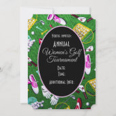 T-shirt Time Girly Golf Tournament Black Kaart (Voorkant)