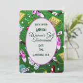 T-shirt Time Girly Golf Tournament White Kaart (Staand voorkant)