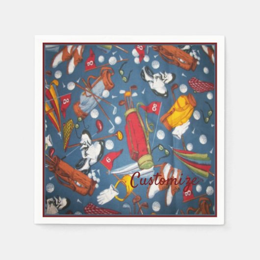 T-shirt Time Golf Pattern 2 Napkins Servet (Voorkant)