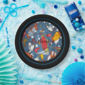 T-shirt Time Golf Pattern 2 Papieren Bordje (Feest)