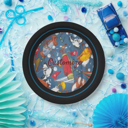 T-shirt Time Golf Pattern 2 Papieren Bordje (Feest)