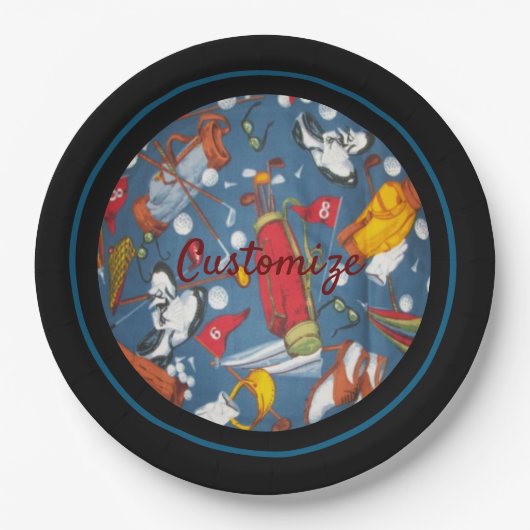 T-shirt Time Golf Pattern 2 Papieren Bordje (Voorkant)