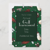 T-shirt Time Golf Tournament Green Invitation Kaart (Voorkant)