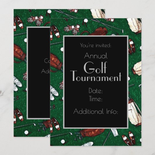 T-shirt Time Golf Tournament Invitation Kaart (Voorkant / Achterkant)