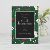 T-shirt Time Golf Tournament Invitation Kaart (Staand voorkant)